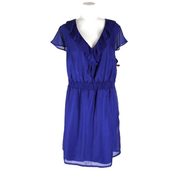 Merona Dress Cobalt Blue Womens Size (3) 3X Knee Length Short Sleeves NOS - Picture 1 of 12